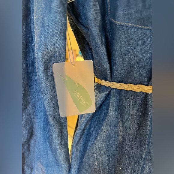 🌻NWT Forever 21 Belted Denim (Chambray) Maxi Dress - Picture 8 of 10